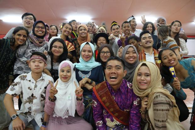 Desy with the white hijab attending Asia Pacific Youth Conference, Bandung 2016